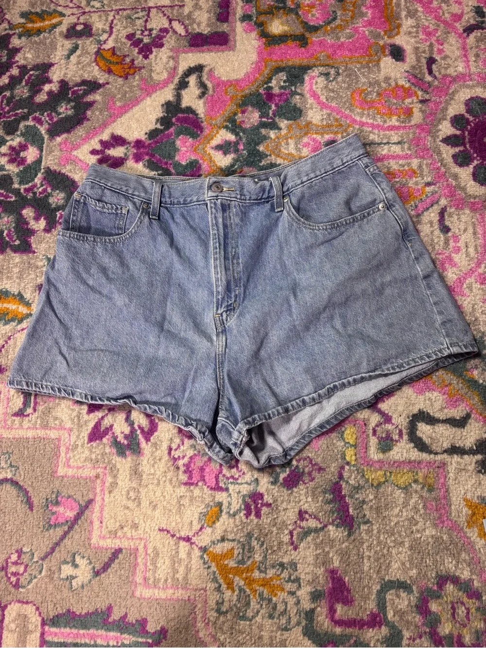 Levi’s High‎ Rise Mom Jean Shorts Size 34 Vintage Wash Relaxed Denim hemp